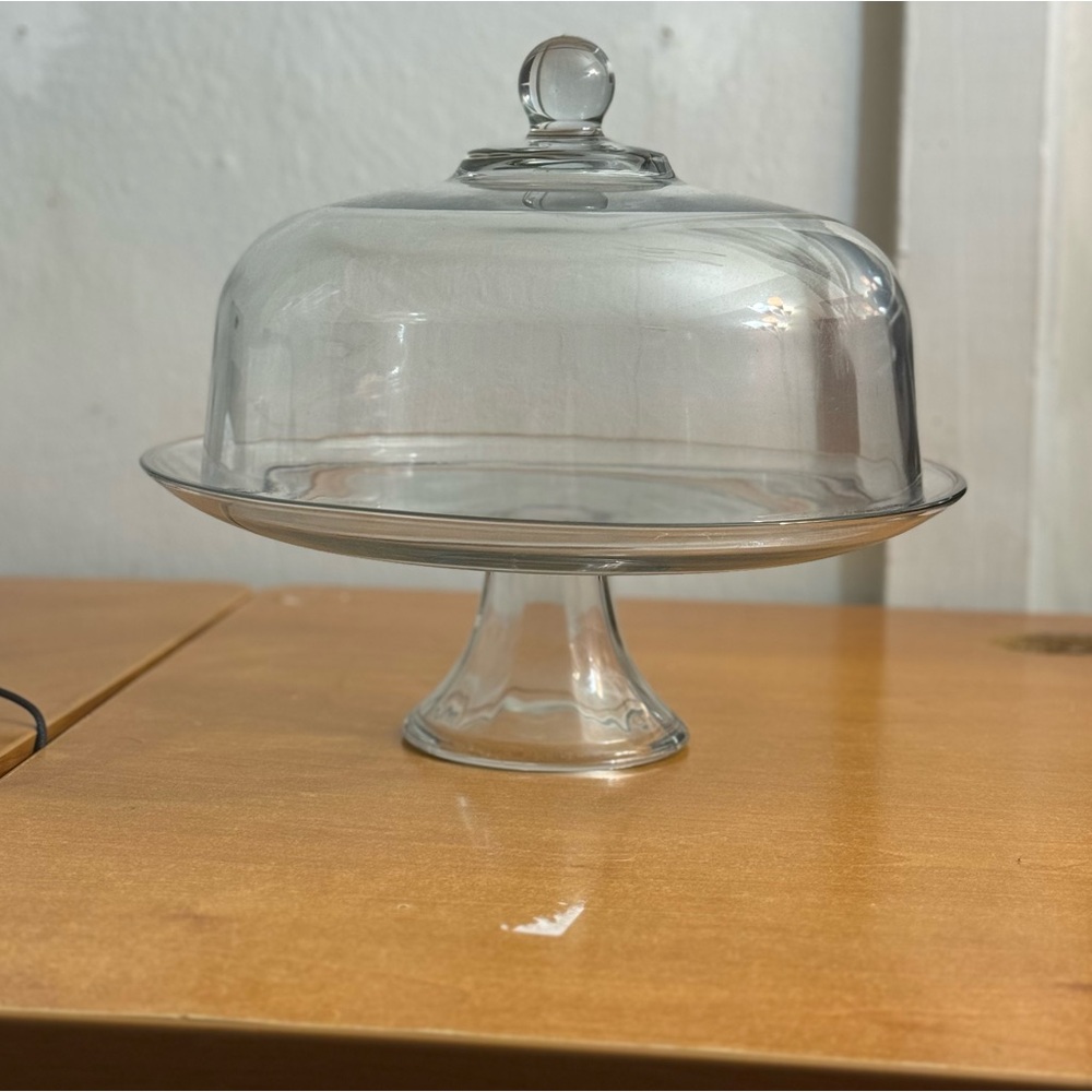 Vintage anchor, Hawking Crystal class footed cake stand‎ with dome lid